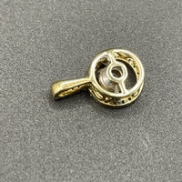 Ladies 10ct Yellow Gold Round Diamond Cluster Pendant