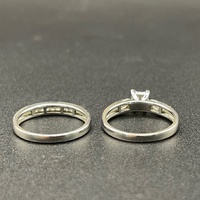 Ladies 18ct White Gold Diamond Bridal Ring Set