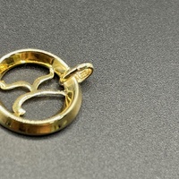 Ladies 9ct Yellow Gold Cubic Zirconia Letter K Round Pendant