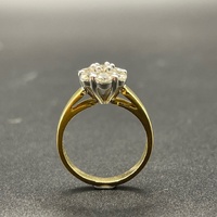 Ladies 18ct Yellow Gold Natural Diamond Cluster Ring