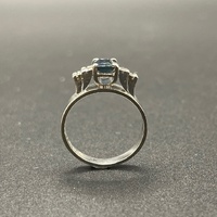 Ladies 18ct White Gold Blue Sapphire & Diamond Ring