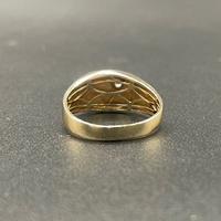 Mens 9ct Yellow Gold Natural Diamond Signet Ring