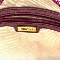 Oroton ORO512 Ladies Burgundy Leather Clutch Shoulder Bag Studded