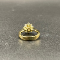 Ladies 18ct Yellow Gold Diamond Fleurette Ring