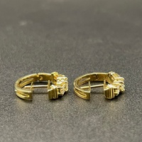Ladies 14ct Yellow Gold Diamond Hoop Earrings