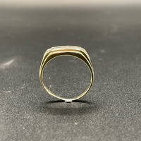 Mens 9ct Yellow Gold Natural Diamond Ring