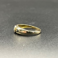 Ladies 9ct Yellow Gold Blue Gemstone and CZ Ring