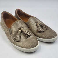 Jimmy Choo Dale Flat Metallic Suede Slip-ons Tassel Loafers - Size 40 - Authentic