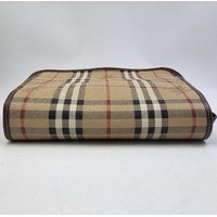 Vintage BURBERRY Haymarket Check Coated Canvas Crossbody Saddle Bag Authenticated