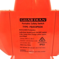 Guardian Portable Safety Switch PB453PSOA 4 Outlet RCD Power Board