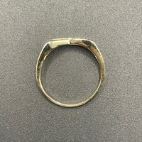 Mens 9ct Yellow Gold Diamond Ring