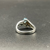 Ladies 925 Sterling Silver Blue Stone & Opal Ring