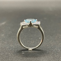 Ladies 925 Sterling Silver Blue & Purple Gemstone Ring