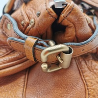 Chloe Paddington Orange Leather Handbag Gold Tone Hardware with Padlock and Key