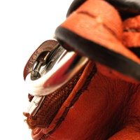 Chloe Orange Pebbled Leather Clutch Bag with Pouch and Card Tag