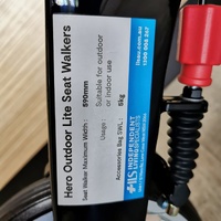 Hero+ 136kg SWL Carbon Fibre Seat Walker with Hand Brakes and Basket