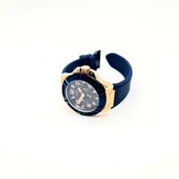 Guess Mens 3 Face Analog Watch Blue Rose Gold W0247G3