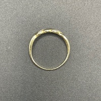 Ladies 9ct Yellow Gold Diamond Twist Pattern Ring