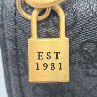 GUESS Black Logo Convertible Crossbody Shoulder Bag Gold Hardware