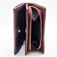 Coach Snap Wallet in Crossgrain Leather Dark Wine CCM75 Bifold