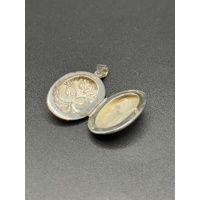 Ladies 925 Sterling Silver Oval Locket Pendant