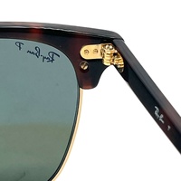 Ray-Ban RB3016F Clubmaster Classic Red Havana Green Lenses Sunglasses