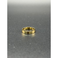 Unisex 18ct Yellow Gold Pattern Band Ring
