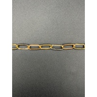 Ladies 14ct Yellow Gold Paperclip Link Bracelet 