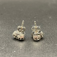 Ladies 9ct White Gold Diamond Stud Earrings