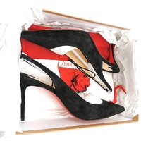 Christian Louboutin Kate Sling 85 Veau Velours Black Heels Size 37