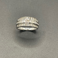 Ladies 18ct White Gold Multi Diamond Row Ring