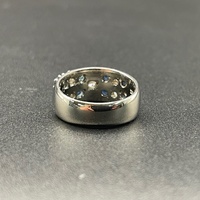 Ladies 18ct White Gold Blue Sapphire & Diamond Ring