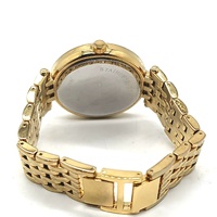 Elite Ladies Gold Tone Quartz Watch Crystal Bezel Sunray Dial 5080283