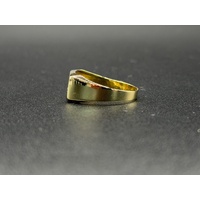 Mens 9ct Yellow Gold Diamond Signet Ring