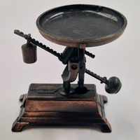 Antique Metal Balance Scale Pencil Sharpener Vintage Desktop Collectible Miniature