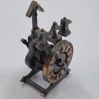 Antique Metal Desk Clock Pencil Sharpener Vintage Office Collectible Decor