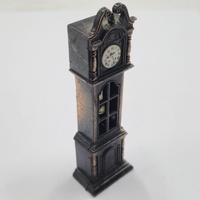 Antique Metal Pendulum Clock Pencil Sharpener Vintage Collectible Desk Decor