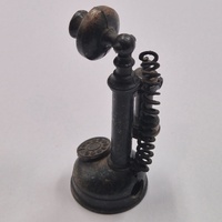 Antique Metal Candlestick Telephone Pencil Sharpener Vintage Retro Desk Collectible