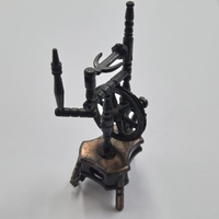 Antique Metal Spinning Wheel Pencil Sharpener Vintage Collectible Desktop Decor