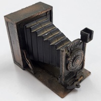 Antique Metal Pencil Sharpener Bellows Camera Vintage Style Desktop Collectible