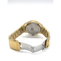 Citizen Gold Tone Stainless Steel Chronograph Quartz Mens Watch Black Dial