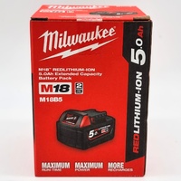 Milwaukee M18 18V RedLithium-Ion 5.0Ah Extended Capacity Battery Pack M18B5