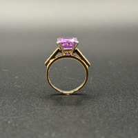 Ladies 9ct Yellow Gold Purple Gemstone & Diamond Ring