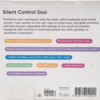 Tonic Silent Wireless Keyboard and Mouse Combo White USB 2.4GHz