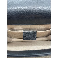 Gucci Dollar Calfskin Interlocking G Chain Shoulder Bag Small Black