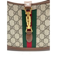 Gucci Jackie 1961 Small GG Supreme Shoulder Bag Beige Ebony