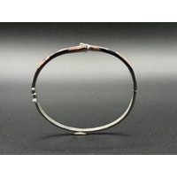 Ladies 925 Sterling Silver Cubic Zirconia Bangle