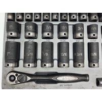 Dual Action 59pc 3/8" Drive Impact Socket Set Metric Imperial 10145901 Thin Wall