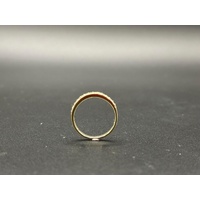 Ladies 9ct Yellow Gold Diamond Vintage Pattern Band Ring