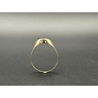 Mens 9ct Yellow Gold Black Gemstone Ring